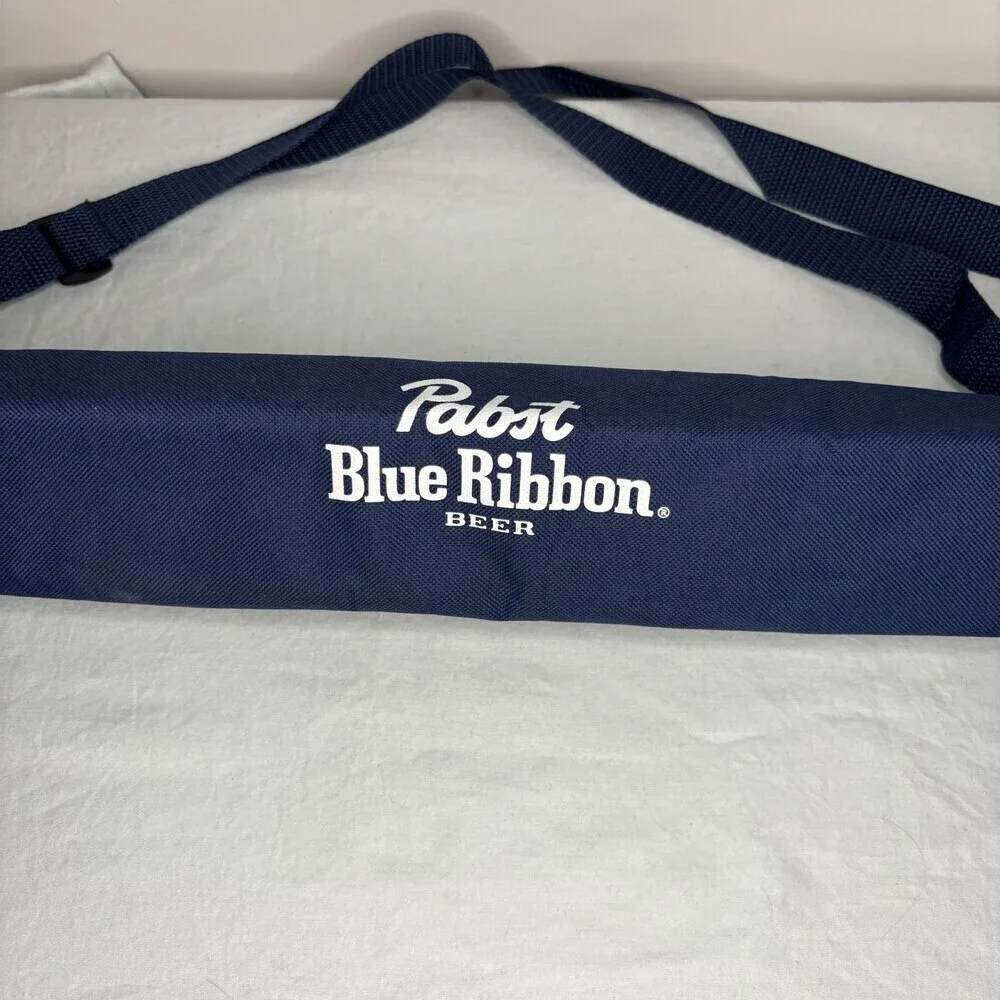 PABST Blue Ribbon NEW Portable Can Cooler Cylinder Stack Shoulder Handle Zip